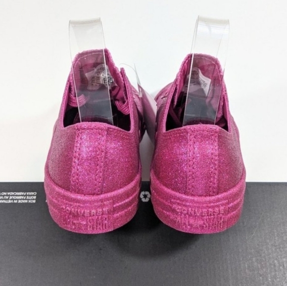 Converse CTAS OX Fuchsia Pink Glitter Sneaker Women's 6 - Picture 4 of 6
